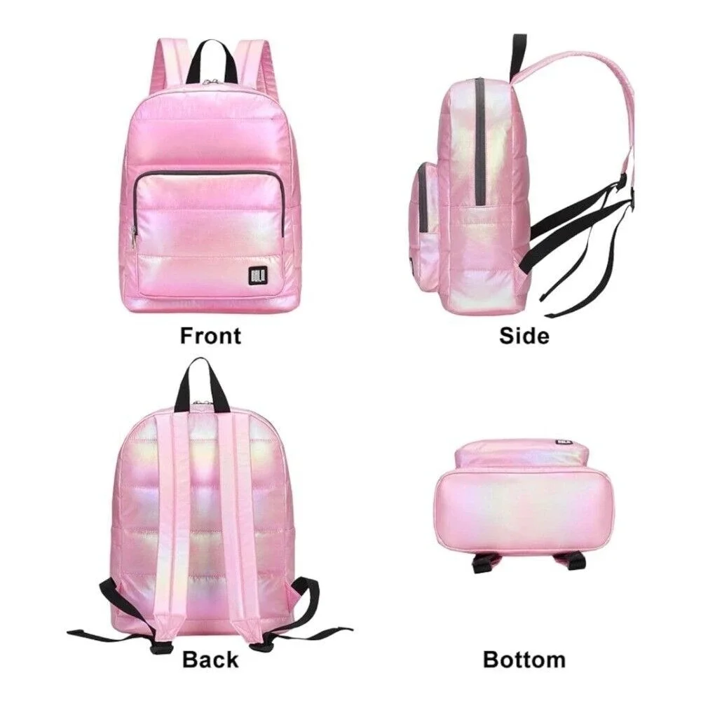 Backpack Women, Small Quilted Lightweight Water Resistant Puffy Casual Daypack
